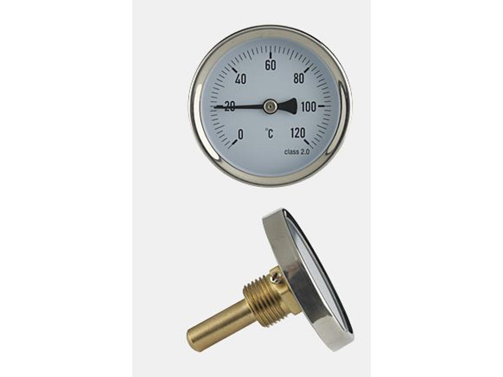 Mano / termometer Ø80 0-4 Bar/20-120 gr