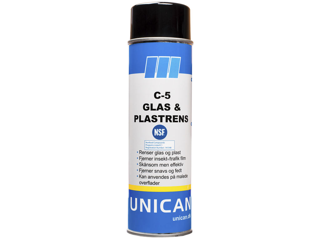 Unican C-5 glas- og plastrens 500ml