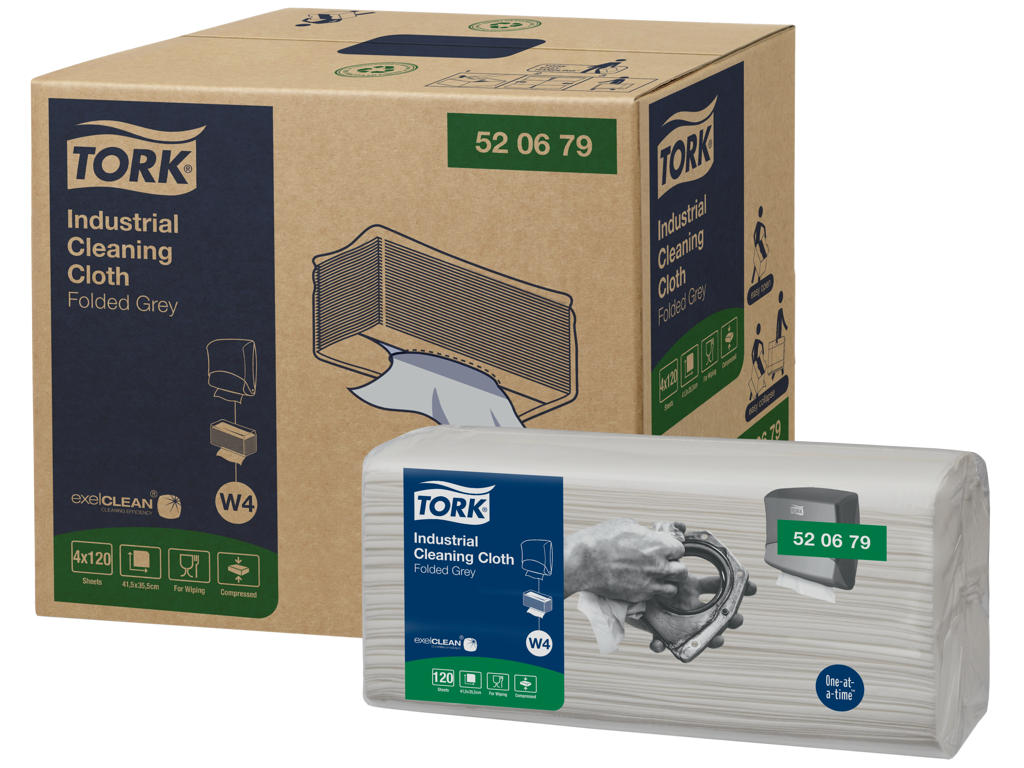 Aftørringspapi industri W4, pk/120stk,4p