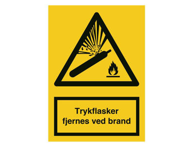 TRYKFLASKER FJERNES VED BRAND
