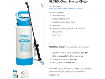 Gloria sprøjte 5 ltr CM 50 EPDM