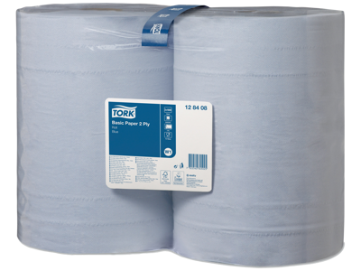 Papir 2-lags blå 38cm × 340m Tork