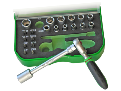 Bit/topsæt 1/4" 23 dele DJ Tools