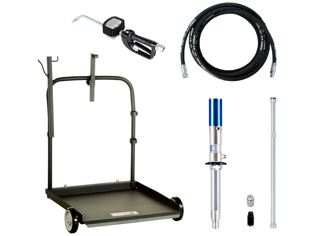 Olieopsugersæt M/pistol, slange og vogn