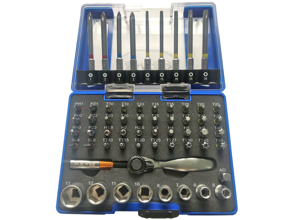 Bitstopsæt 1/4" lange+korte bits+toppe 