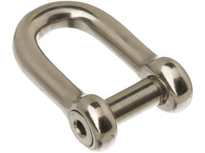Sjækel D rustfri.  6mm m/6 kant/18mm