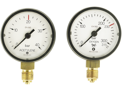 Manometer Ø50 Neutral 0-315 bar AGA