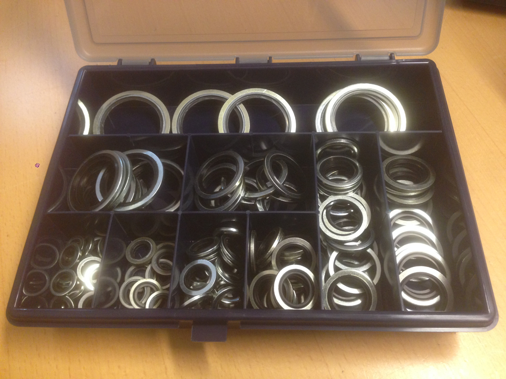 Bonded seal sortiment 118 stk.