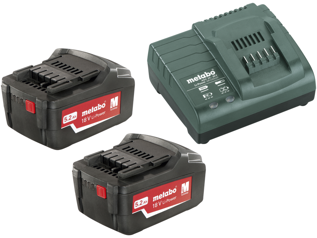 Batteripakke 18V 5,2Ah LiPo+lader Metabo