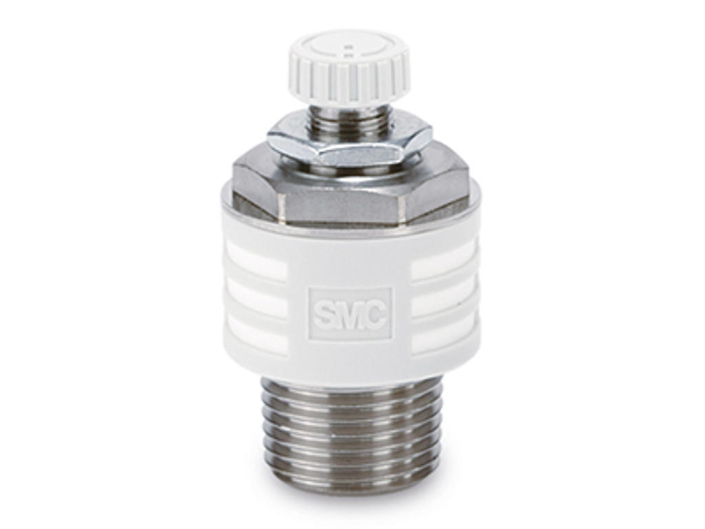 Luftfittings 1/4" Drøvleventil m/lyddæmp