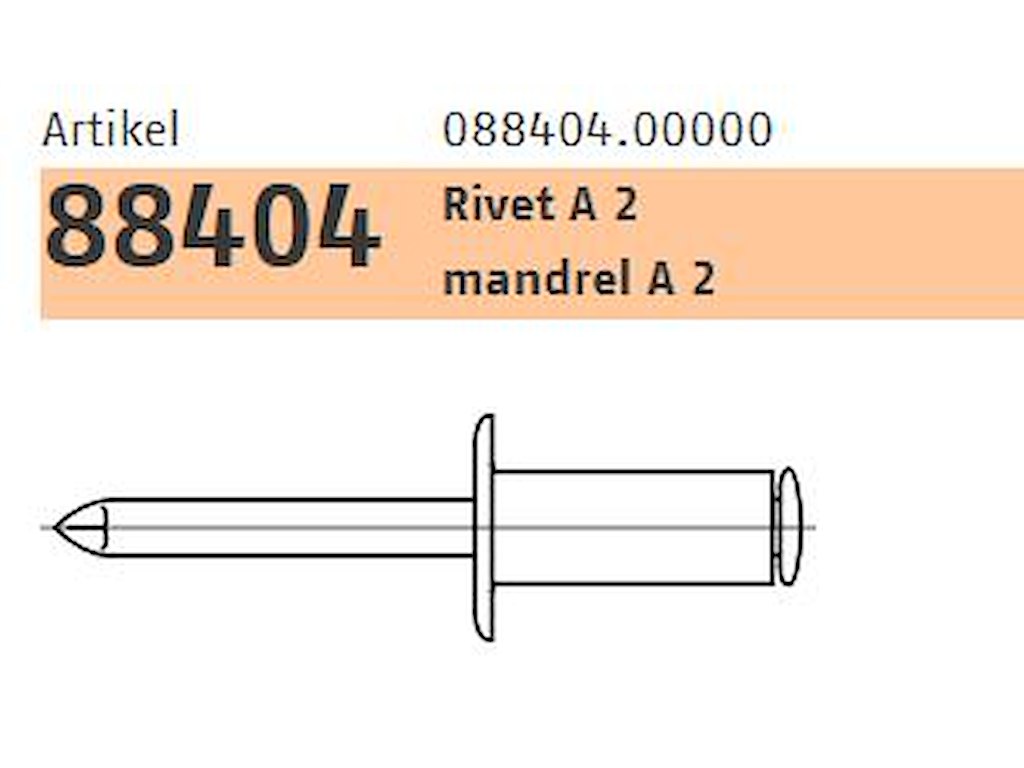Blindnitte 4,8 X20 A2  RH Stand.(250)