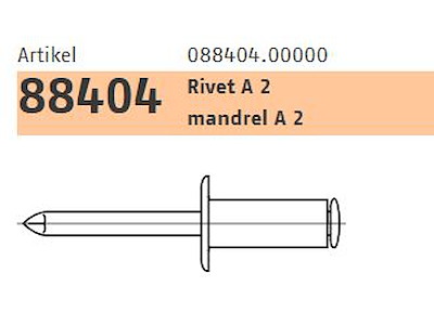 Blindnitte 4,8 X20 A2  RH Stand.(250)