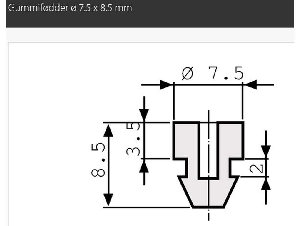 Gummifod Ø7,5 x 8,5mm EPDM