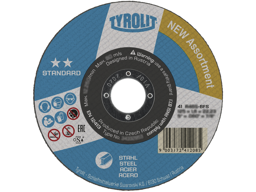 Skæreskive 125x1,0x22  41X A60S-BFS 