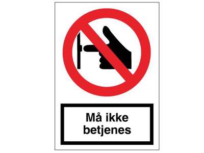 MÅ IKKE BETJENES Plast med snor