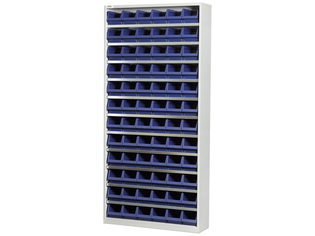 Reol inkl. 72 kasser blå 3074 Bleva