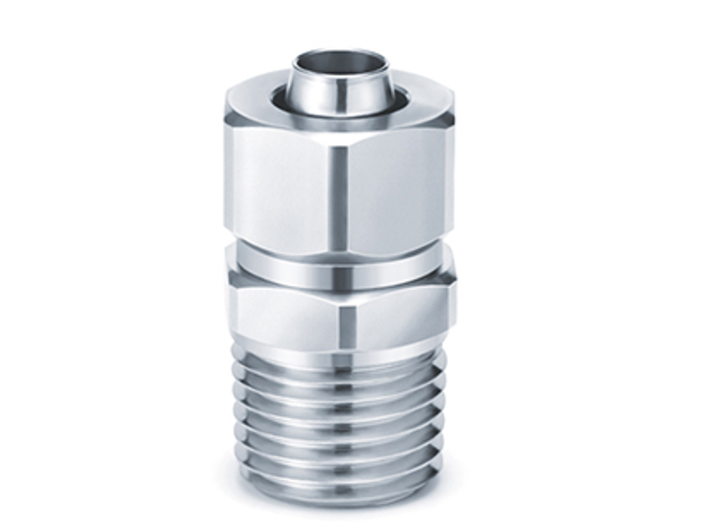 Luftfittings 8x1/4" lige m/oml rustfri 