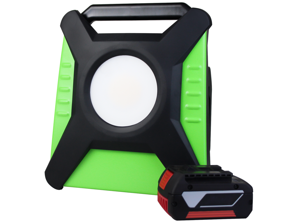 Arbejdslampe 18V/4500lm, 5 batteri-adapt