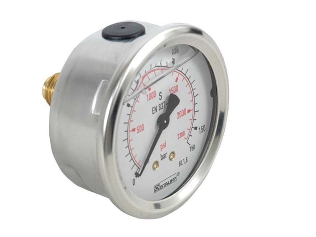 Manometer G63 0- 1 bar 1/4"RG bagud