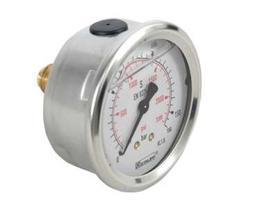 Manometer G63 0- 1 bar 1/4"RG bagud