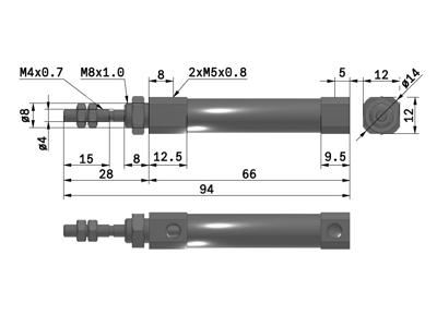 SMC CJ2YB10-20Z Luftcylinder