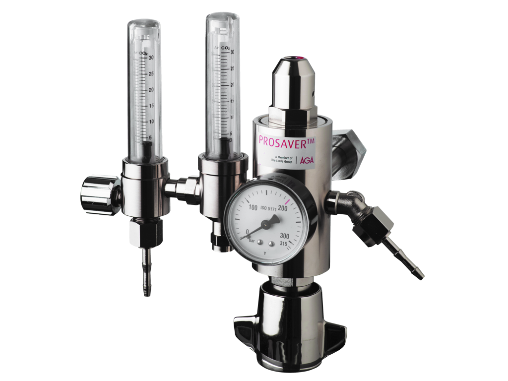 Flowmeter m. regulator AGA Dobbelt