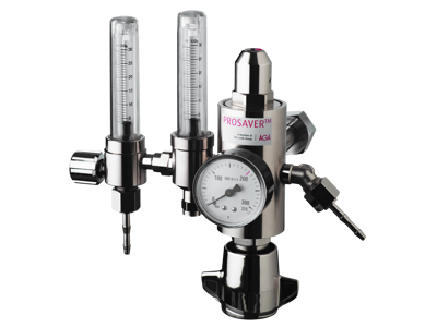 Flowmeter m. regulator AGA Dobbelt