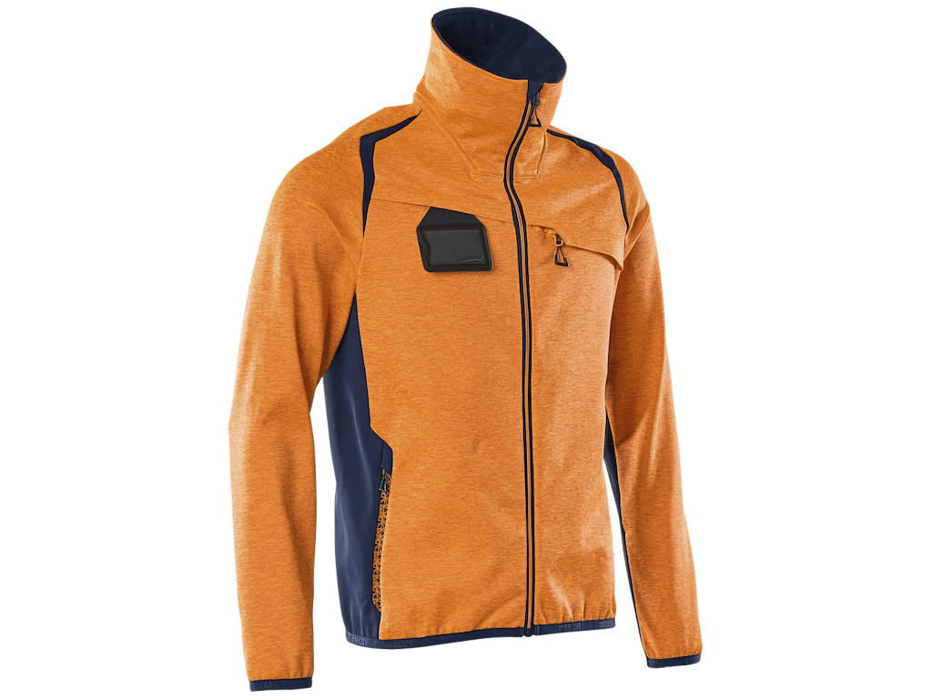 Fleecetrøje med lynlås og reflekseffekter