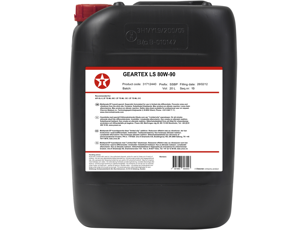 Gearolie Geartex LS 80W-90 - 20 ltr GL5