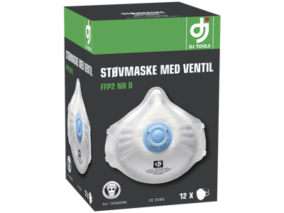 Støvmaske FFP2 m/ventil (12stk) DJ Tools