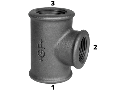 Tee 3/4x1/2x3/4"sort