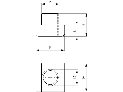 T-spor Møtrik M16x22mm DIN508 AMF