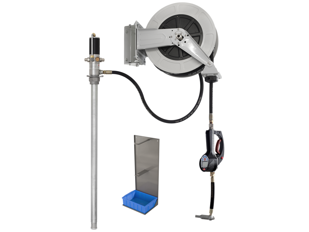 Oliesmøreanlæg Slangerulle 10 mtr. Kabi
