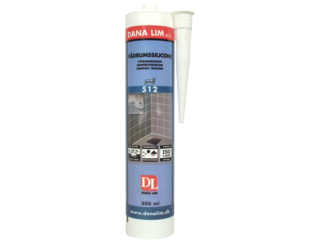 Dana 512 Silicone vådrum hvid 300ml
