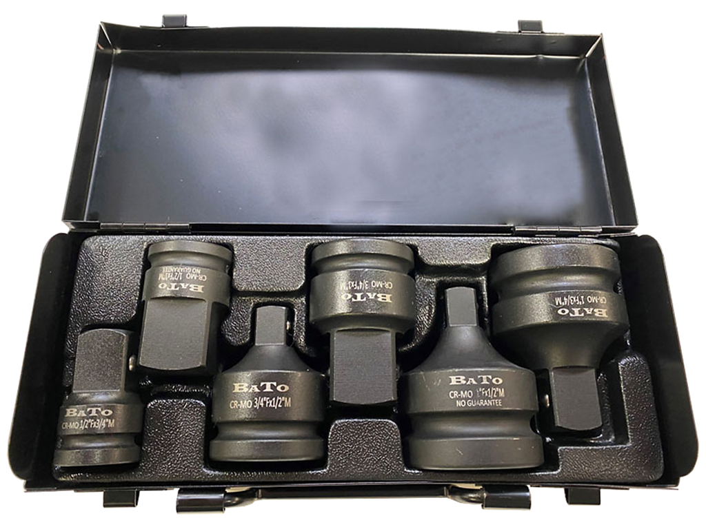 Slagtopsæt adapter 1/2"-3/4"-1/1" 6 dele