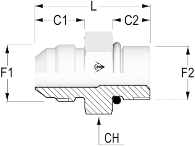 M-16-3/4" UNF Lige indskruning