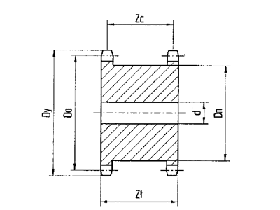 Kædehjul 10B-1 B19 m/nav 2 kæder