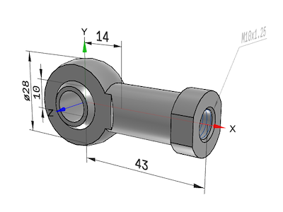SMC KJ10D kugleled M10x1,25