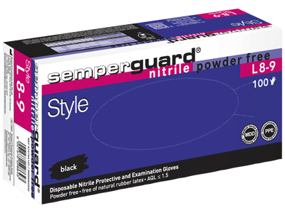 Nitrilhandske Pudderfri - SemperGuard Sort