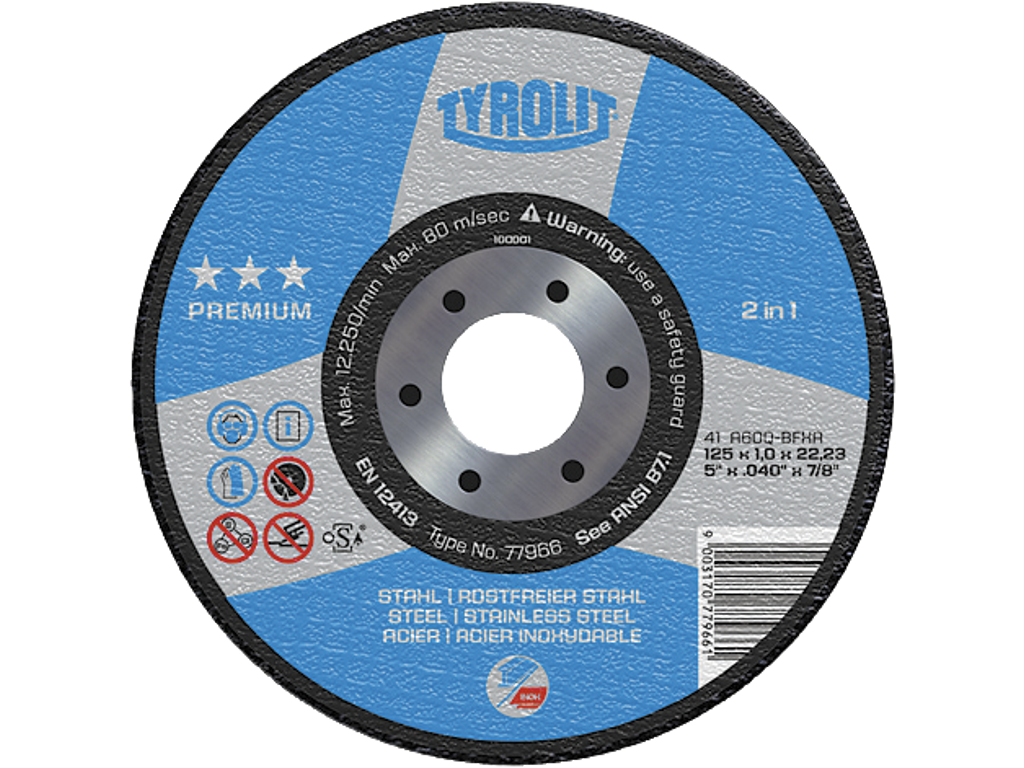 Slibeskive 125x7,0x22,2 A30P-BFX Premium