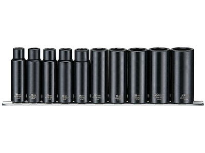 Slagtopsæt 1/2"-10-24mm lange Tengtools