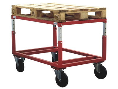 Palletrp. vogn fast 1200X800 rød