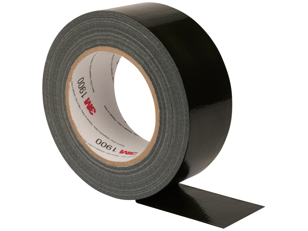Tape 50mm x 50 mtr Lærred 3M 1900 Sort 
