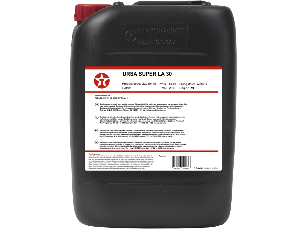 Motorolie Ursa Heavy Duty SAE 30  20ltr