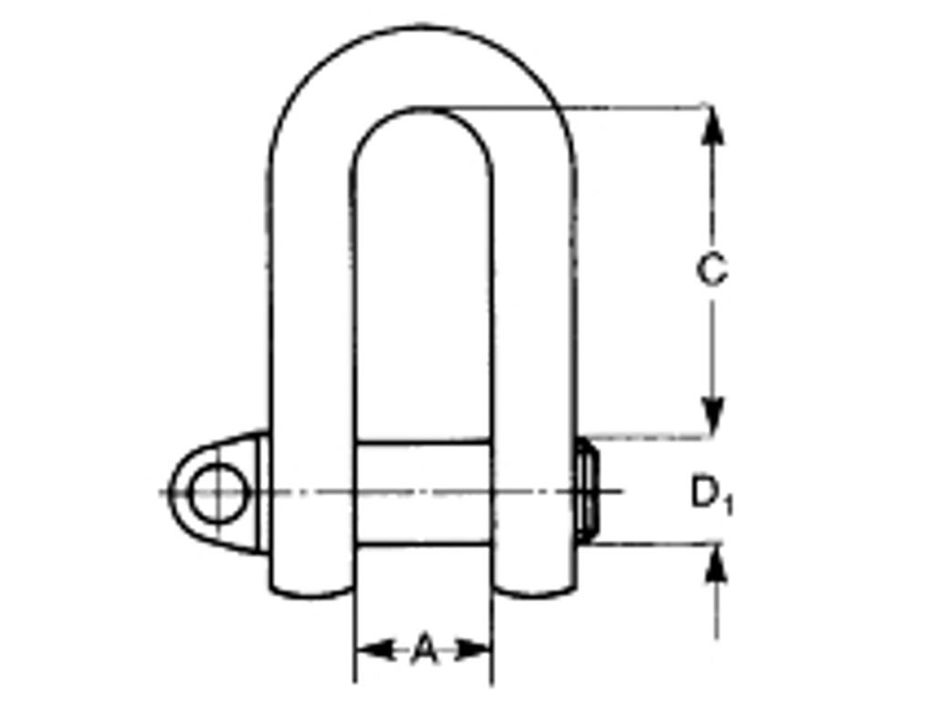 Sjækel 3/8" D-galv SWL 1,5 T