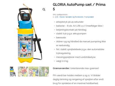 Gloria Tryksprøjte Prima 5/42E