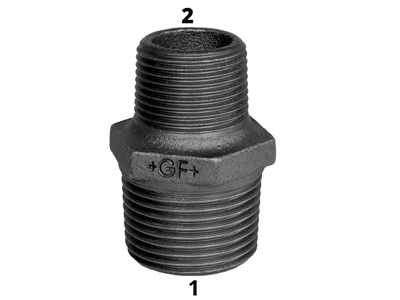 Brystnippel 3/8x1/4" sort