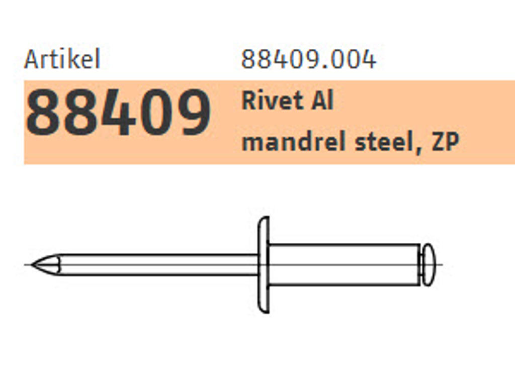Blindnitte 3,2x10 AL/ST Stor hoved (500)