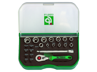 Bit/topsæt 1/4" 23 dele DJ Tools