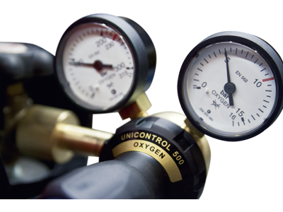 Manometer Oxygen 0-16bar 1/4" RG nedad
